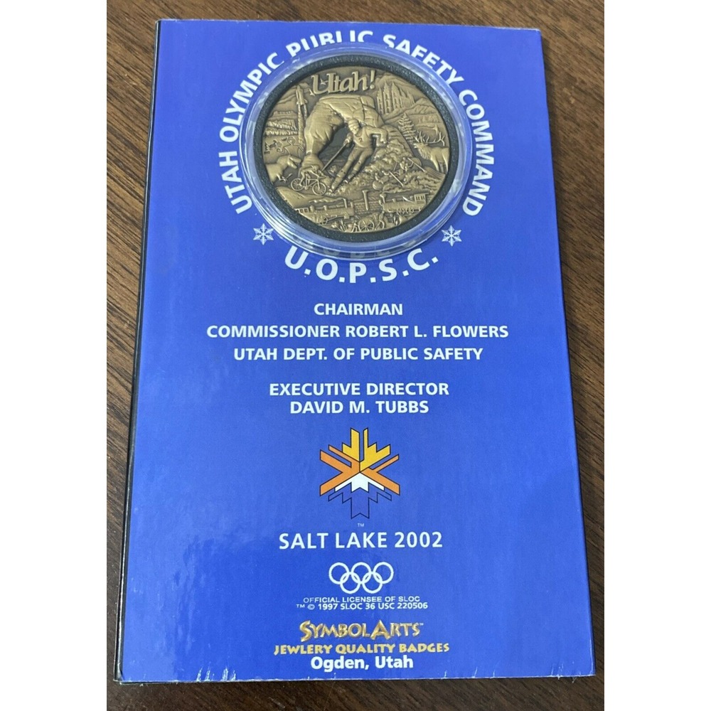 Salt Lake City 2002 Utah Olympic Public Safety Command Coin Medallion - Rare